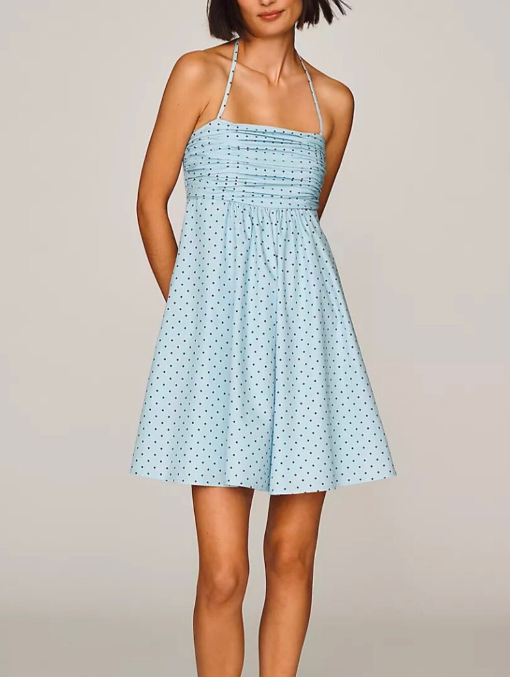 Anthropologie Hutch Babydoll Halter Romper Blue | Size S NWT